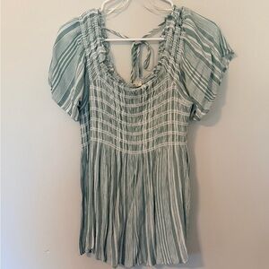 JODIFL Sage Striped Blouse